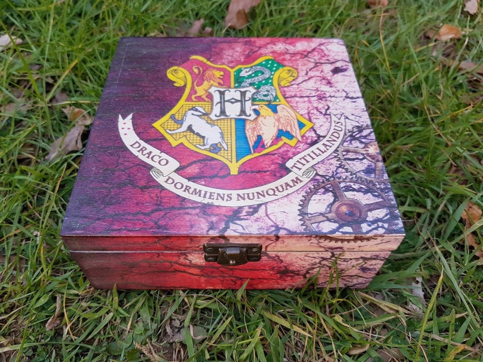 Harry Potter wooden box Hogwarts HP Harry Potter wood box Etsy