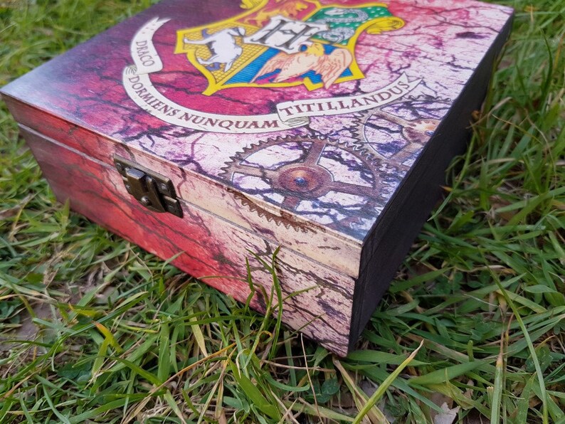 Harry Potter wooden box Hogwarts HP Harry Potter wood box Etsy