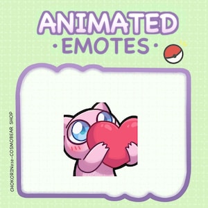 May include: Animated pink cartoon character holding a large red heart. The character has blue eyes and a pink blush. The image is set against a green background with a white grid pattern.