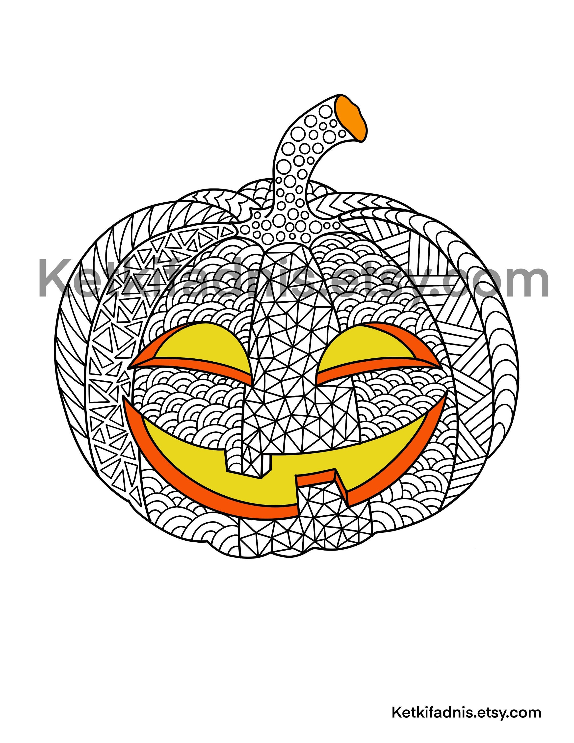 Jack O Lantern Colouring Page Halloween Coloring Page Pdf Etsy