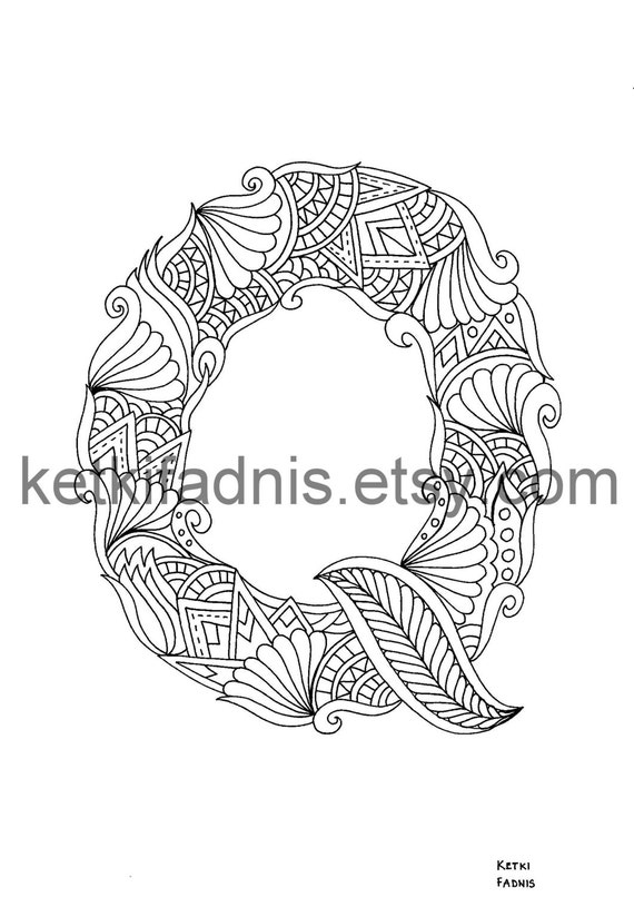 Letter Q Coloring Page Instant Pdf Download Alphabet Etsy