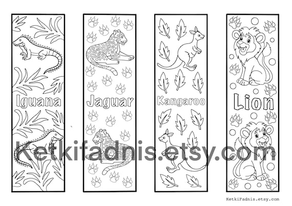 Animals 3 Coloring bookmarks - bookmarks coloring page - Instant PDF  Download - Digital download - Coloring page