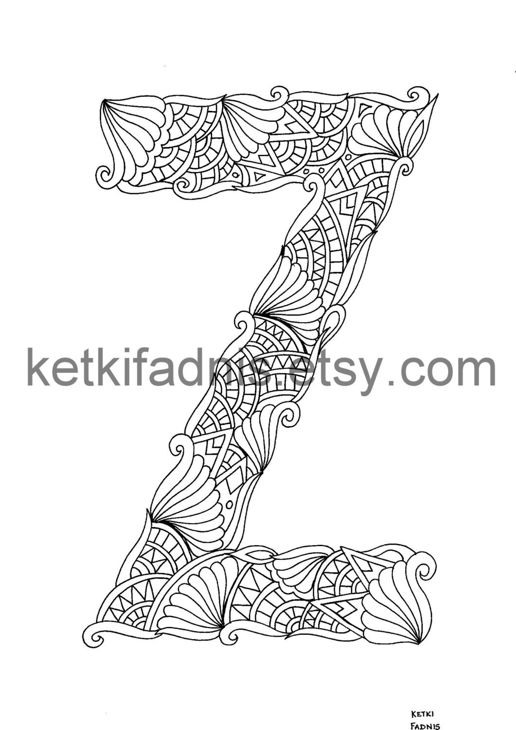 Alphabet Coloring Pages Coloring for Adults Printable - Etsy