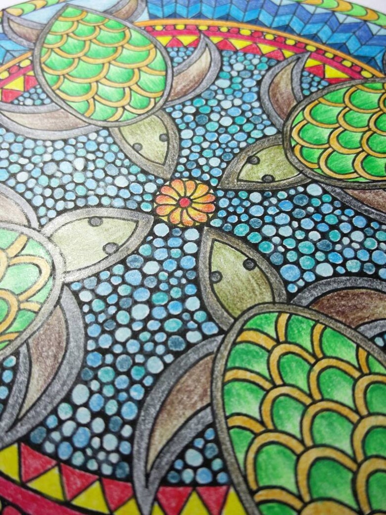 Download Turtle Mandala Coloring page Instant PDF Download Digital ...