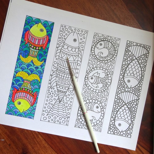 Coloring Bookmarks Flowers PDF Download Bookmarks to - Etsy