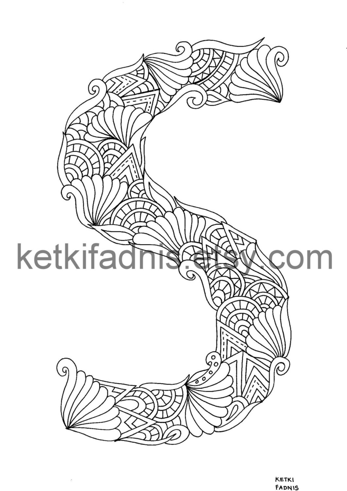 Letter S Coloring Page Instant PDF Download Alphabet - Etsy