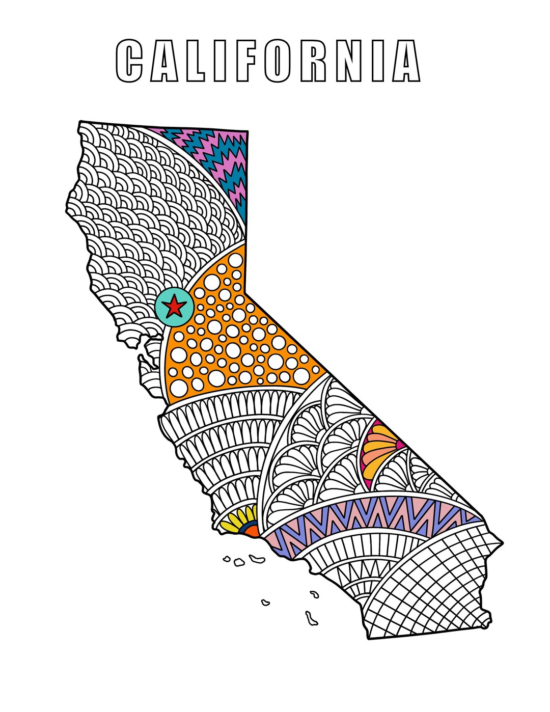 California Map Coloring Pages