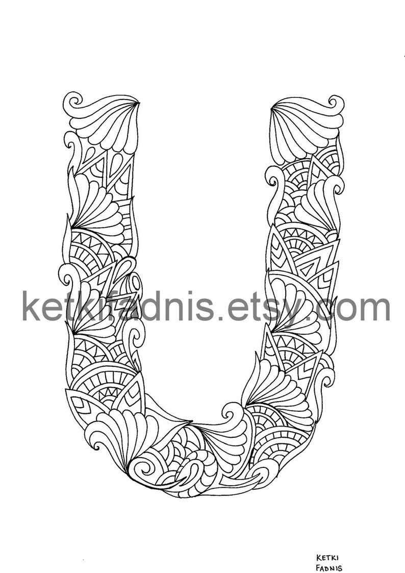 Alphabet Coloring Pages Coloring for Adults Printable - Etsy Canada