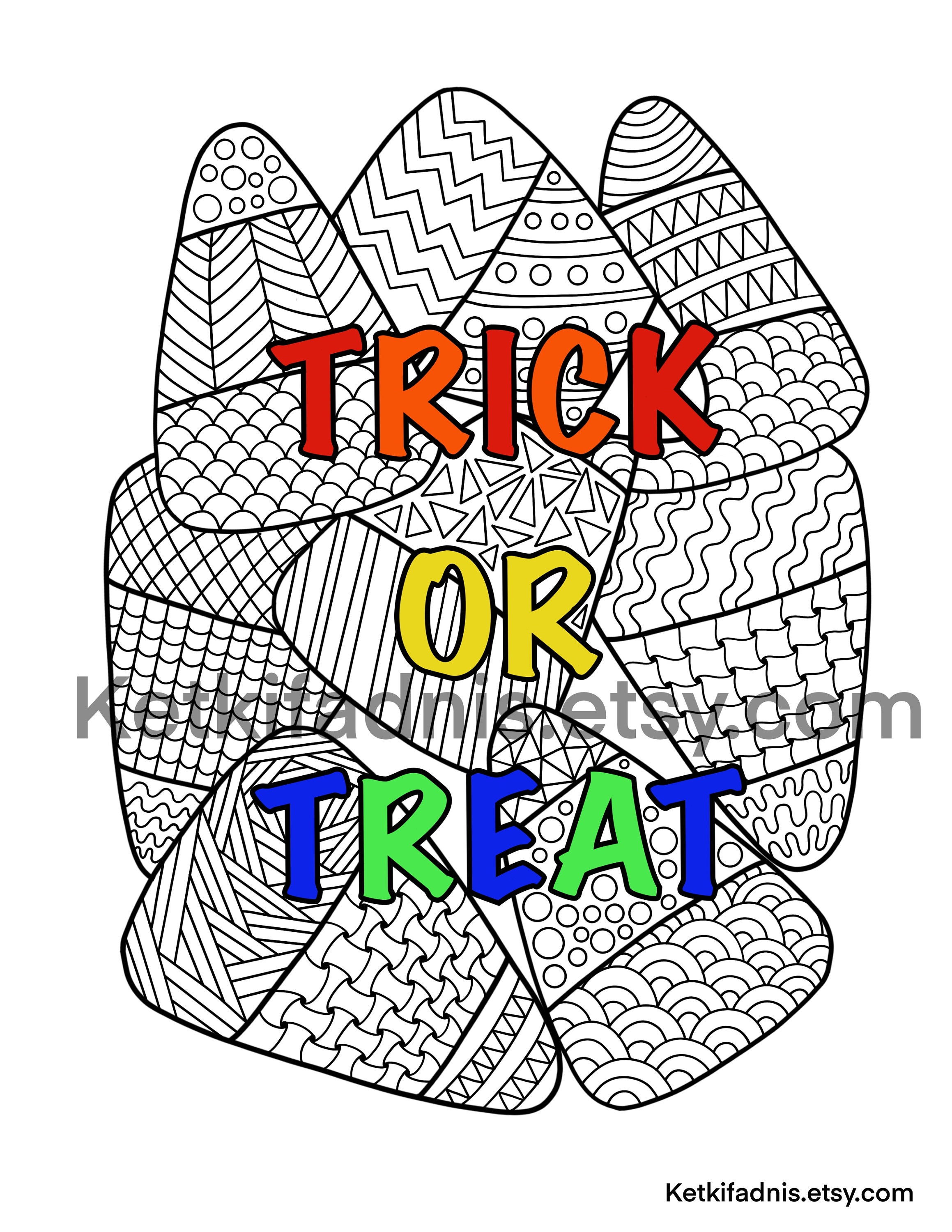 halloween candy corn coloring pages