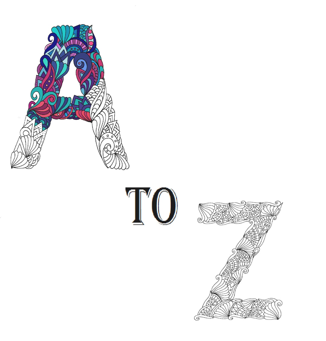 Alphabet Coloring Pages Coloring for Adults Printable - Etsy