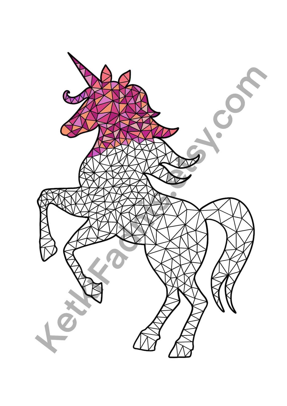 Download Unicorn Coloring page PDF Download Digital download | Etsy