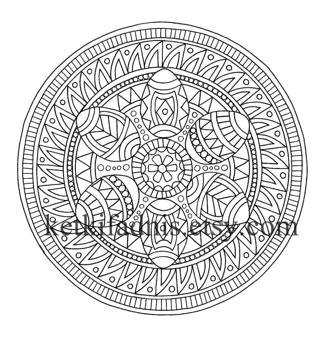 Easter Mandala Coloring page Instant PDF Download Digital | Etsy