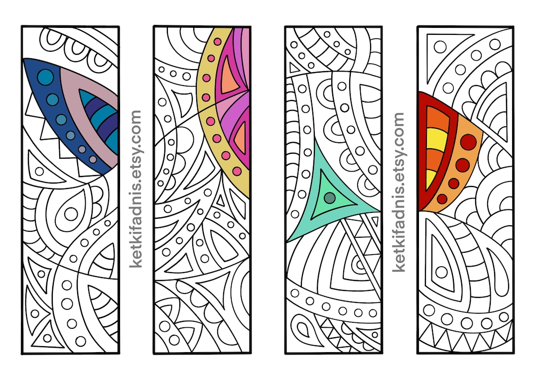 Geometric Abstract 3 Coloring Bookmarks Bookmarks Coloring Page Instant ...