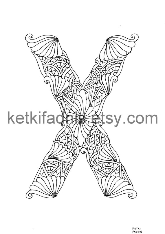 Letter X Coloring Page Instant Pdf Download Alphabet Etsy
