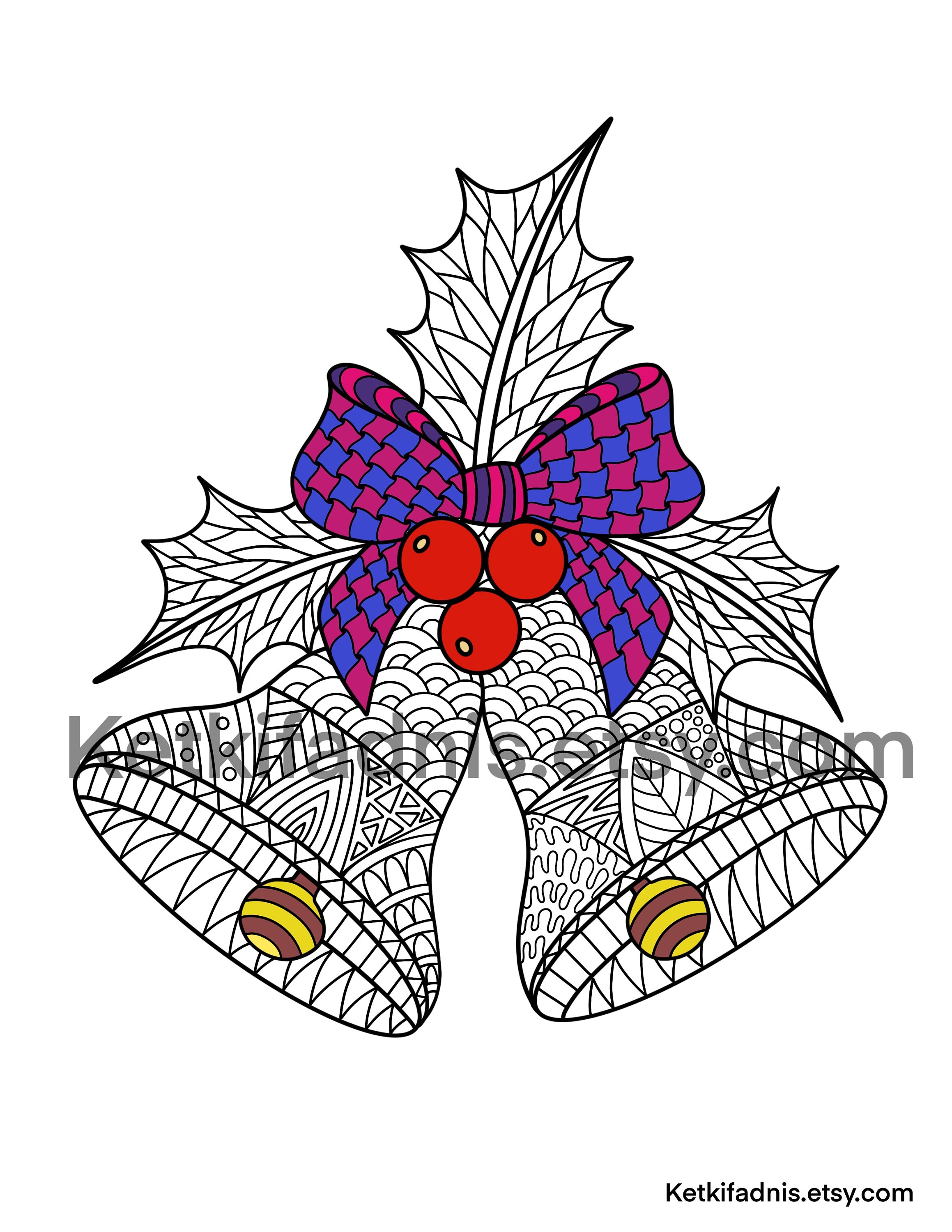 christmas bell coloring pages