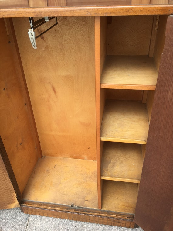 Unique Upcycled Tall Boy Small Wardrobe Weathered Wood Etsy