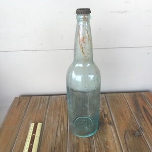 1905 Quart Beer Bottle Budweiser Bottle As Found Dug Bottle Aqua Blue