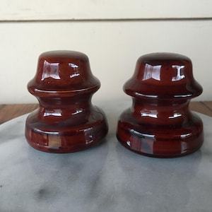 Vintage Electric Power Line Porcelain Ceramic Brown Insulator