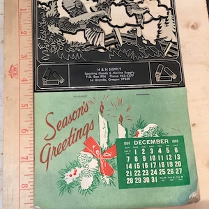 Vintage 1970 Advertising Calendar Gold Hunting Scene
