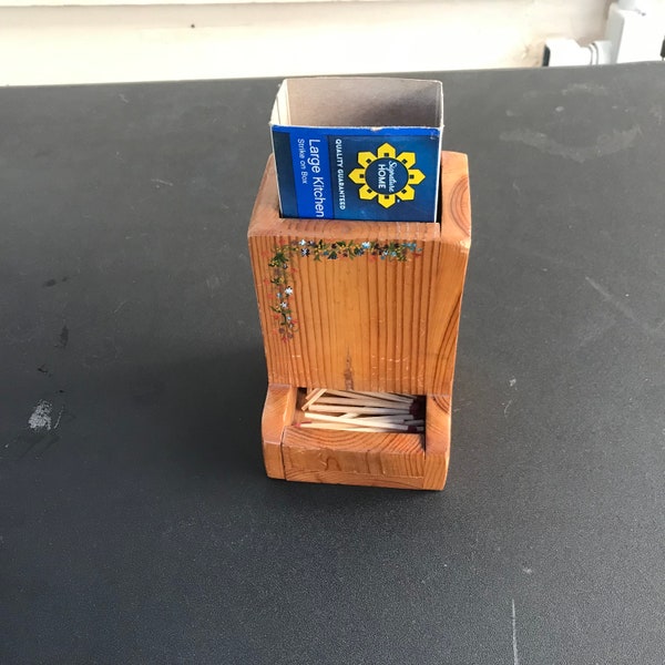 Wooden Match Holder Etsy