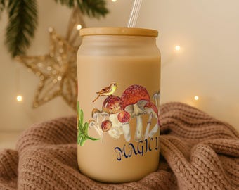Magic Life Frosted Glass 16oz Coffee Tumbler
