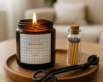 Scented Soy Candle Gift Set | Apothecary Candle, Wick Trimmer & Matches