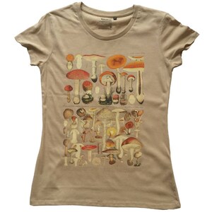 Women&#39;s Organic T-shirt Vintage Mushrooms Illustration