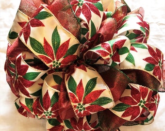 Giant Ribbon Christmas/ Holiday Tree Topper Bows with Streamers- Large Selection