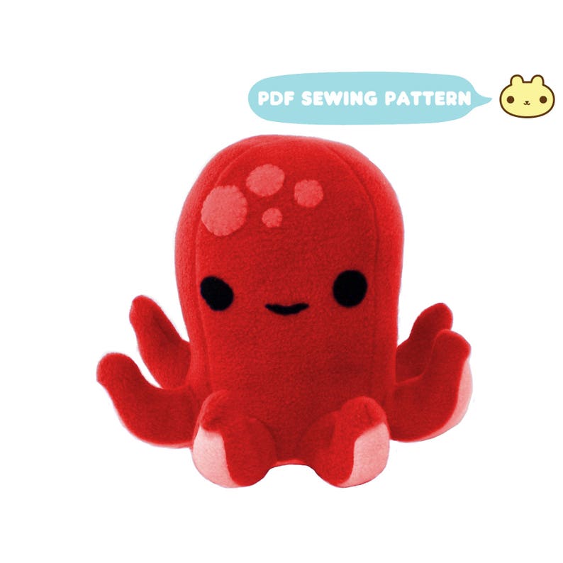 Animal Sewing Pattern Plush Octopus Sewing Pattern Plush Octopus pdf Octopus Toy PDF DIY Sewing Pattern PDF Pattern Octopus Plush Toy