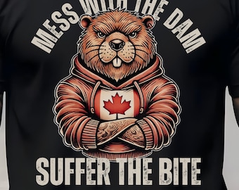 Funny Canada Beaver | Protecting Canada, Proud Canadian | Patriotic Gift for Dad