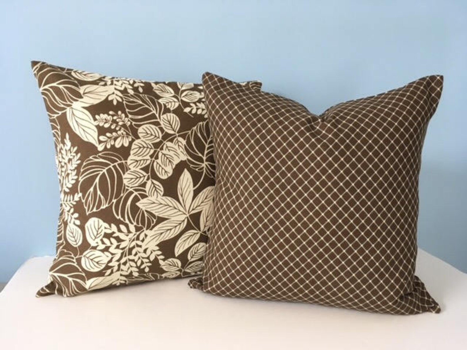 Brown throw pillow. Brown sofa pillow cover. 18x18 Chocolate Etsy