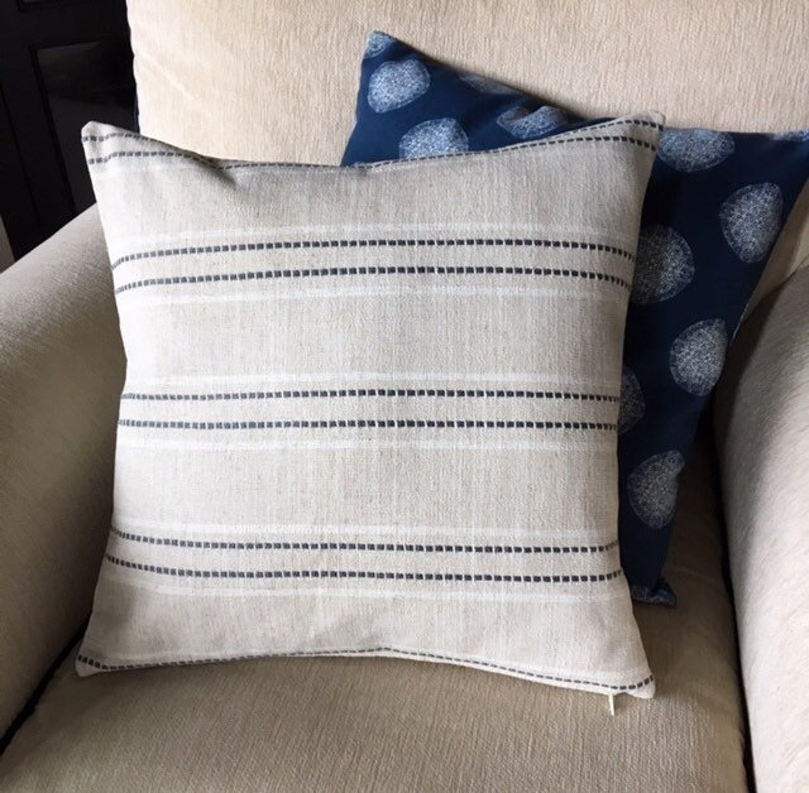 Modern Farmhouse Pillow Cover Woven Throw Pillow Natural and Etsy