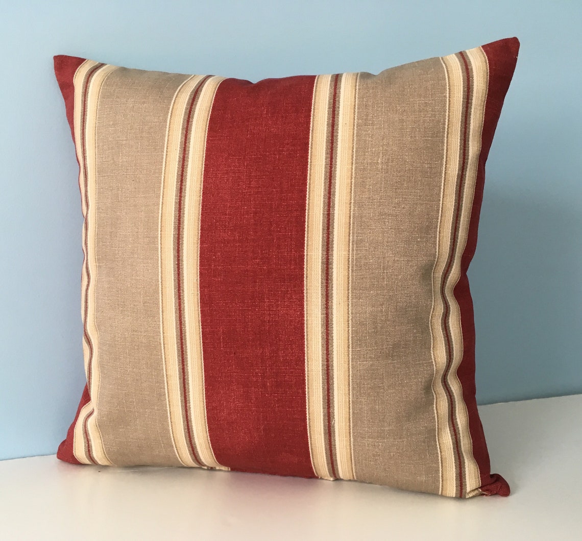 French country pillow. Farmhouse throw pillow cover. Burgundy Etsy