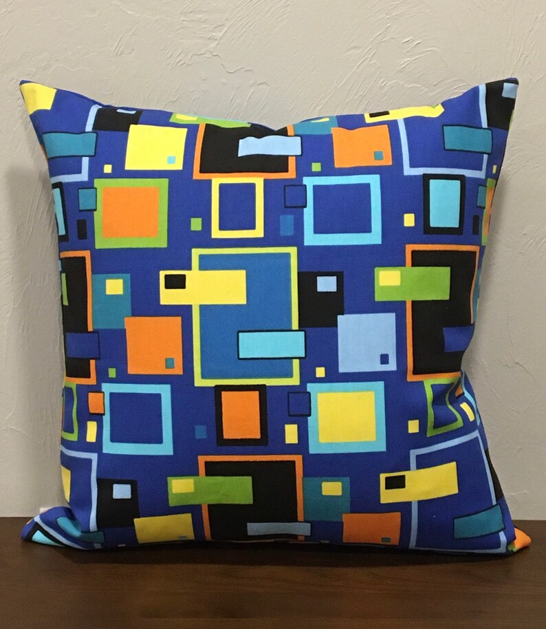 Mid century modern throw pillow cover. Colorful sofa pillow Etsy