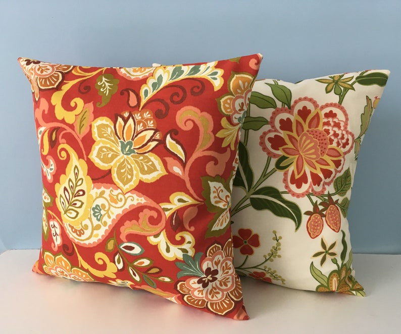 Outdoor throw pillow cover. Vibrant colorful indoor outdoor Etsy