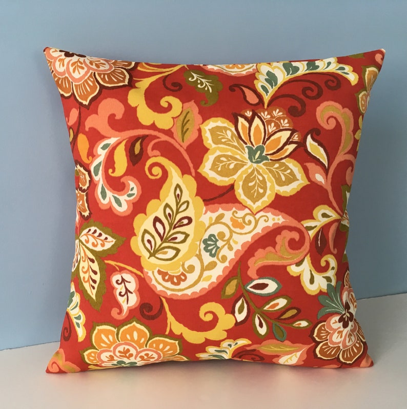 Outdoor throw pillow cover. Vibrant colorful indoor outdoor Etsy