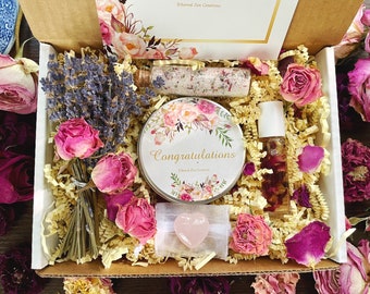 Congratulations Self-Care Floral Candle Gift Box - Perfect Celebration Gift for Her, Graduates,Promotion, Ventures and New Job Celebrations