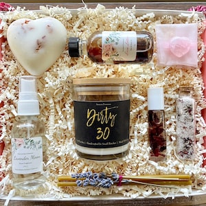 Dirty 30 Birthday Floral Spa Gift Box - Unique Self-Care Set for Celebrating