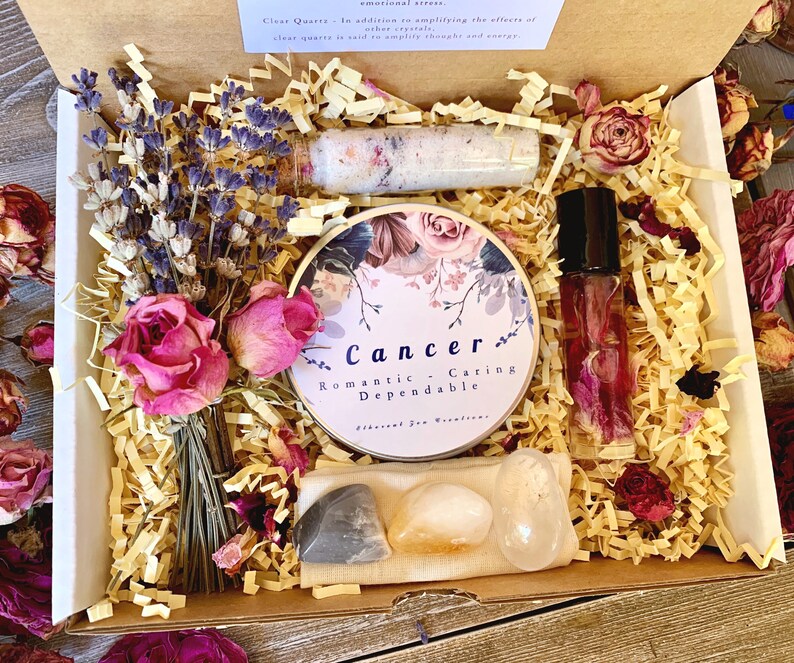Cancer Zodiac Sign Crystal Gift Box Crystals Zodiac Birthday Etsy