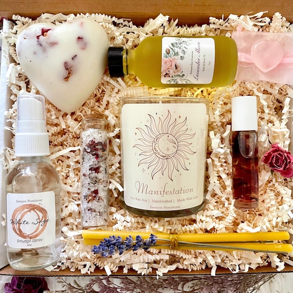 Manifestation Spa Gift Box: Botanical Self-Care Set, New Years For Her, Spiritual Gift For Her