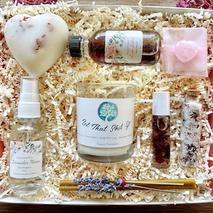Empowerment Floral Spa Gift Box: Handcrafted Sets for Self-Love & Letting Go - Unique Self-Care Gift, Spiritual Gift Box
