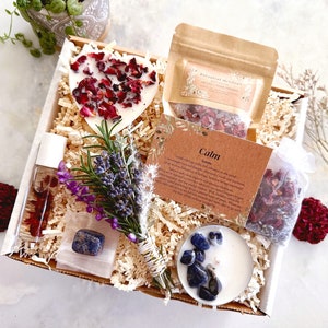 Calming Crystal Gift Box: Organic Floral Self-Care Package