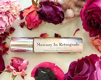 Mercury In Retrograde Roll-On Oil, Astrology Oil, Crystals For Protection