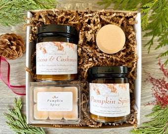 Holiday Candle Gift Box: Soy Wax Candles & Melts, Personalized Card