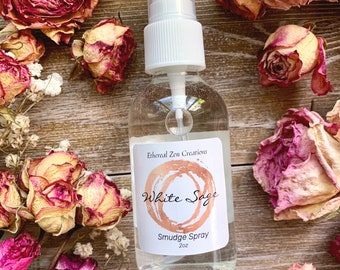 White Sage Spray - White Sage With Rose Quartz, Cleansing Spray,  Sage Spray, Purification Spray, Smokeless Sage