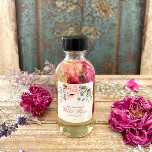 Wild Rose Bath and Body Botanical Oil Shower and Bath Oil, Gifts for ...