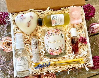 Thank You Handcrafted Floral Spa Gift Box - Unique Botanical Self-Care Set to Show Appreciation, Made with Love