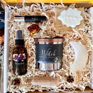 Handcrafted Witch-Themed Gift Box - Manifest Positive Energy with Unique With Selenite Moon, Witchy Gift