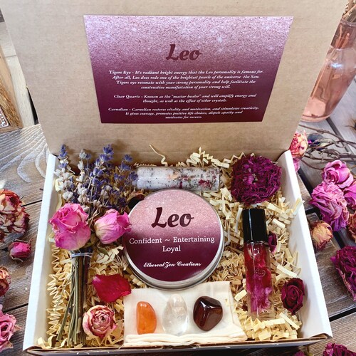 Zodiac Astrology Leo Gift Set Includes Crystals Bath Salts Etsy