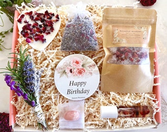 Happy Birthday Spa Gift Set, Organic Self Care Package, Relaxing Love and Support Basket, Stress Relief Pick Me Up Gift